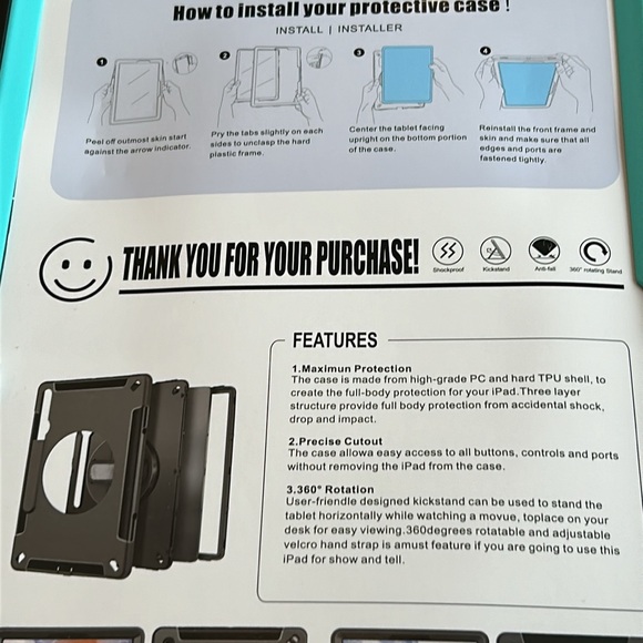 Miesherk Case for Galaxy Tab S9 Plus with Hand/Shoulder Strap 12.4” SkyBlue - Picture 10 of 12